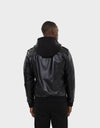 LIAM MEN'S LEATHER JACKET WITH HOOD